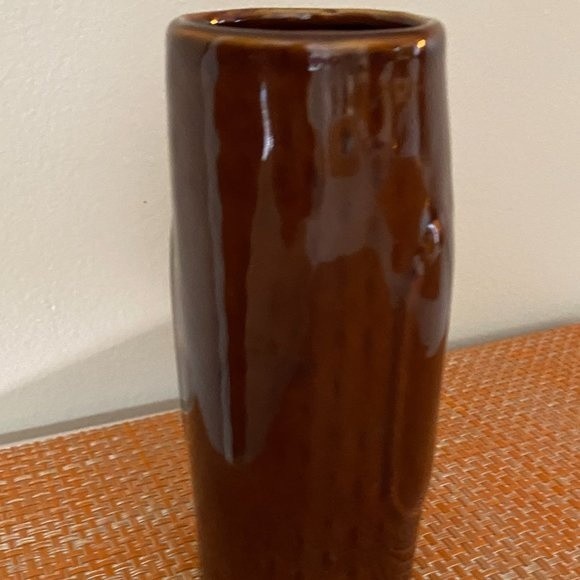 Brown Tiki Glass Made in China 6.5 T x 2 3/8 W - Picture 2 of 4